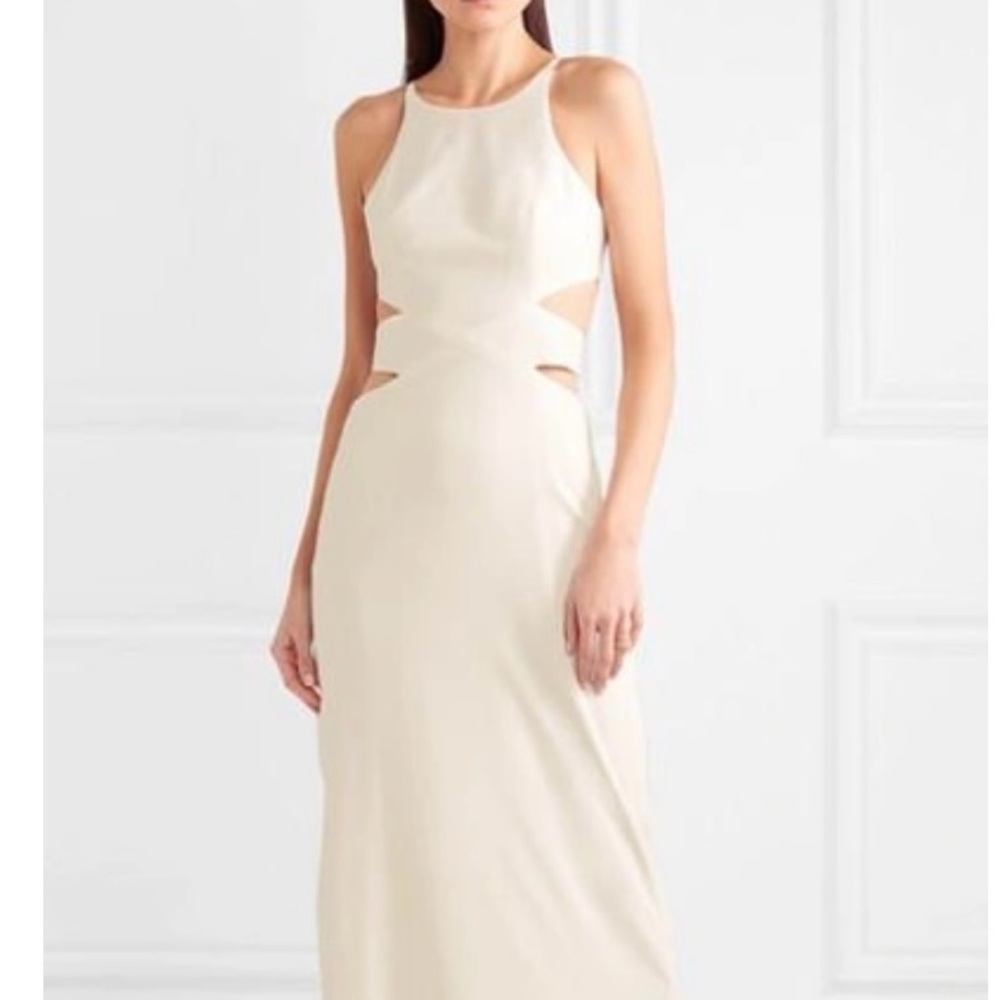 Halston Heritage High Neck Cut Out Back Gown